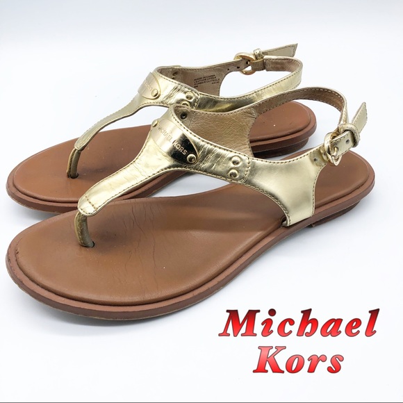 Michael Kors Shoes - Michael Kors- Gold Thong buckle w Gold Logo 6